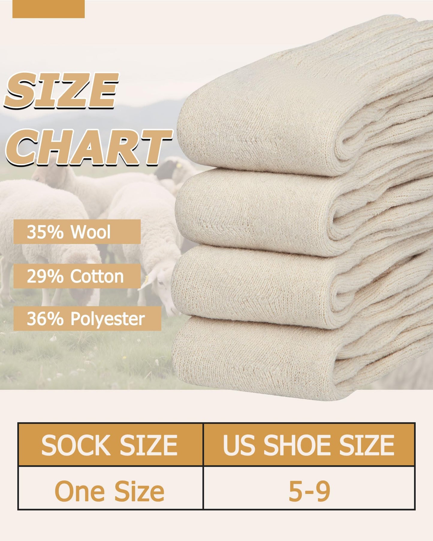 Senker Fashion Boot Socks for Women, Thick Wool Winter Warm Thermal Sock for Hiking Christmas Stockings Stuffers Gifts