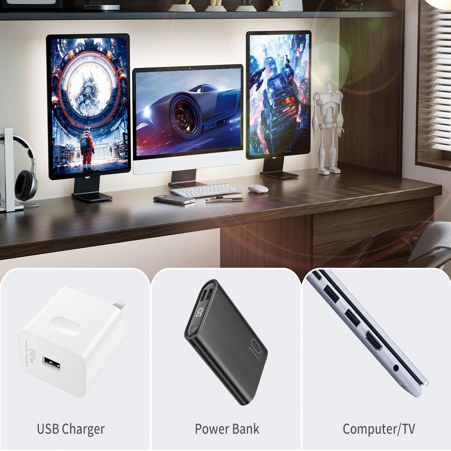 XINGZHI 5V USB LED Strip Lights, 2Pack COB Light Strip White, TV Lights 3.28FT Short LED Strip Light, Flexible Bright 5V Led Strip for Under Cabinet, Kitchen, TV Backlight, Shelves, Displays