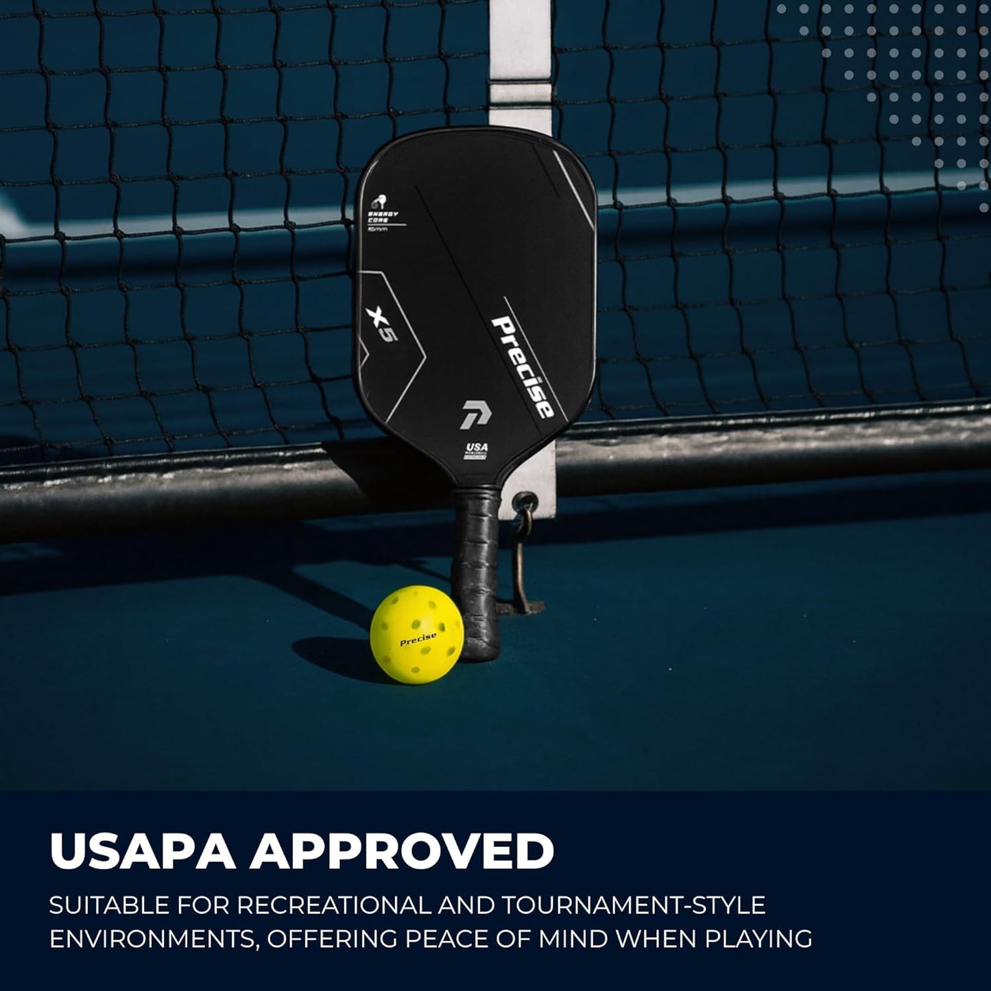 PRECISE Pickleball Balls - USAPA Approved Outdoor A 40 Model with 40 Holes for Enhanced Durability