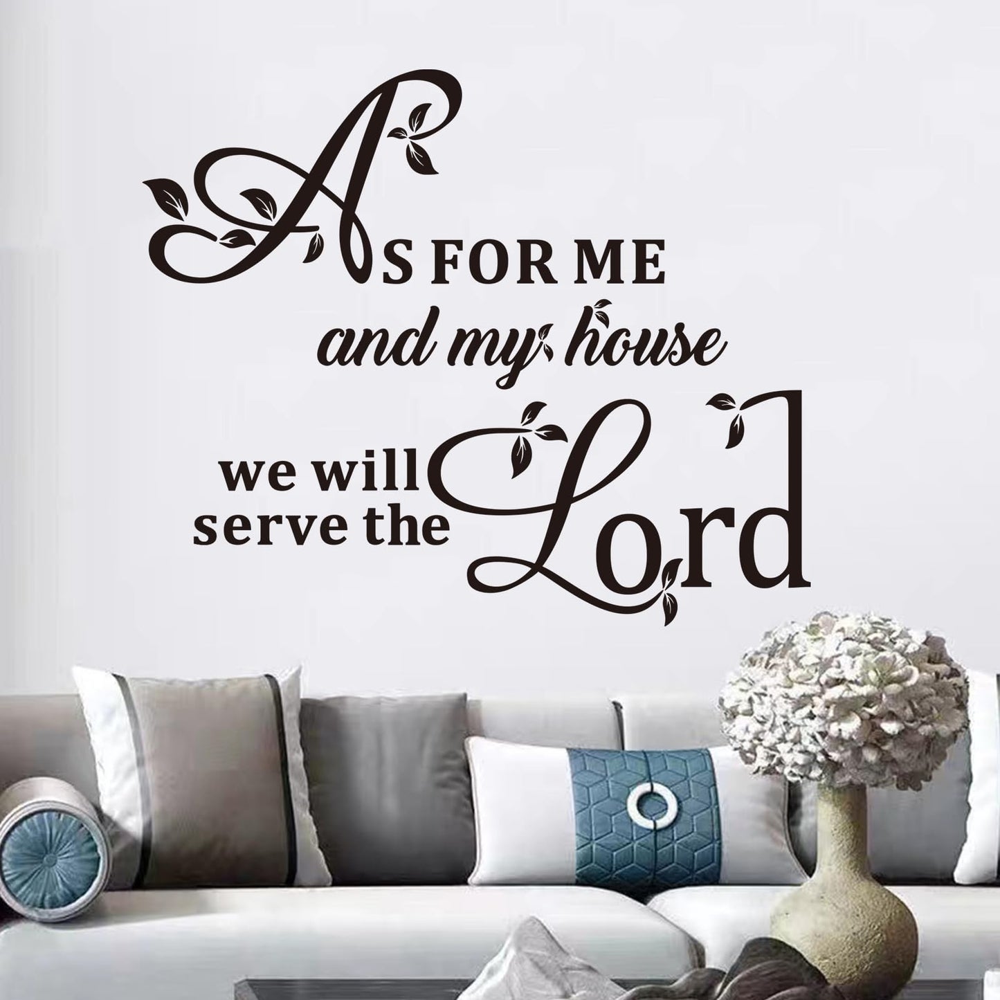 Bible Verse Wall Stickers for Bedroom: Christian Quotes Inspirational Positive Vinyl Art Wall Decals for Living Room Wall Decor - As for Me and My House 18" X 15"