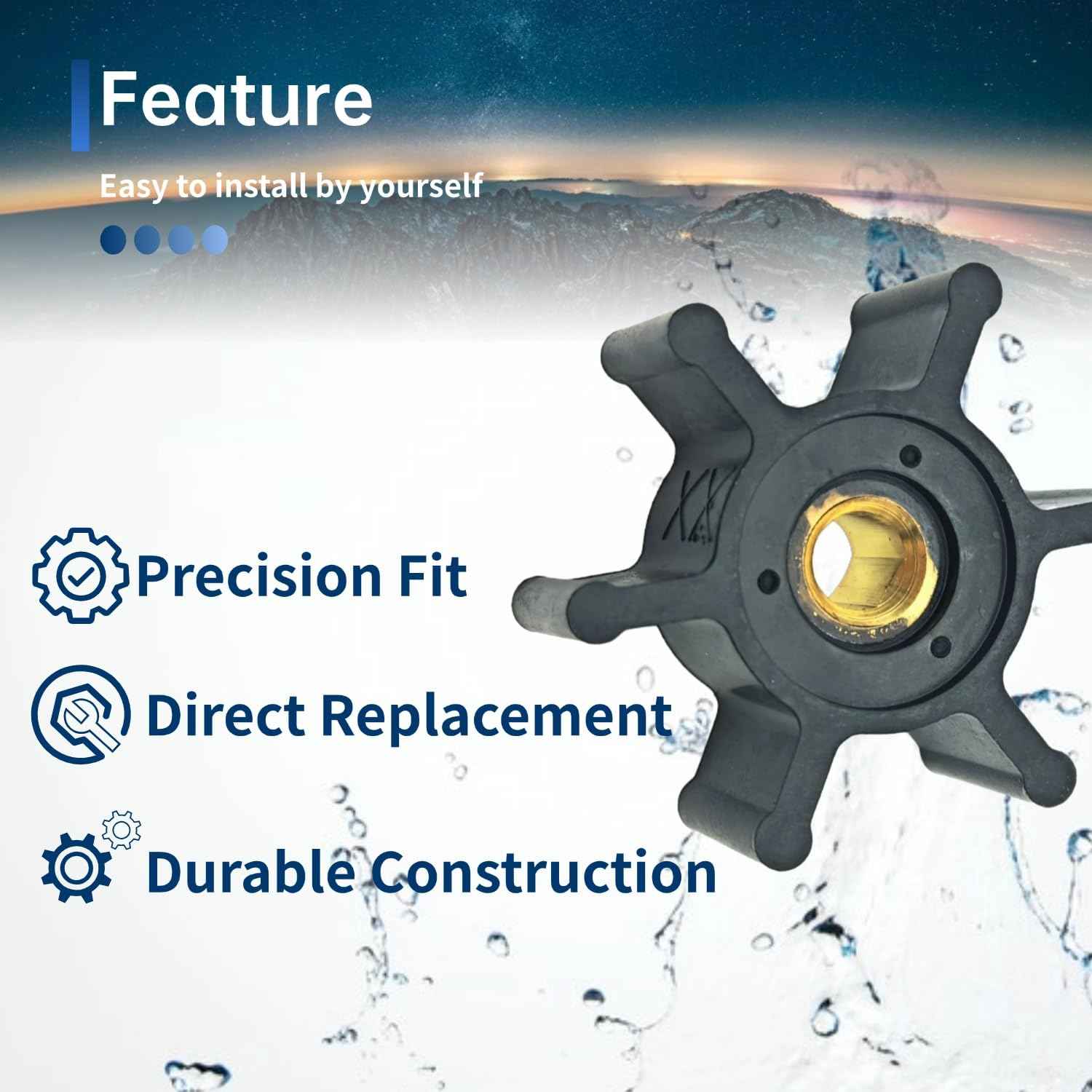 FREPURDO Brass Core Impeller & Seal Kit - Professional Grade Replacement for Milwaukee M18 Transfer Pump 2771-20, OEM 49-16-2771 Upgrade with FFKM O-Ring 