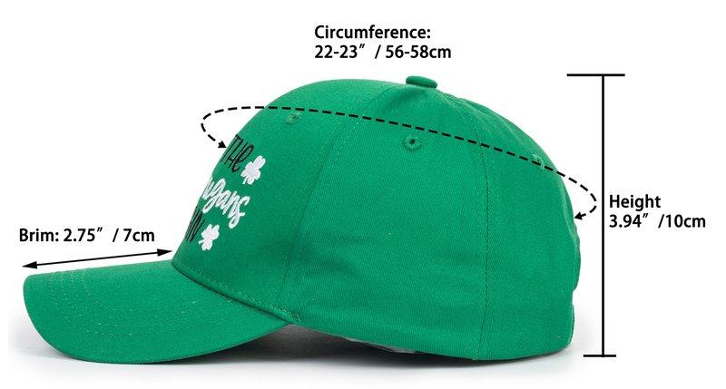 St. Patrick's Day Shamrocks Green Baseball Caps - Cotton Embroidery Lucky 3-Leaf-Clover Visor Dad Trucker Hats