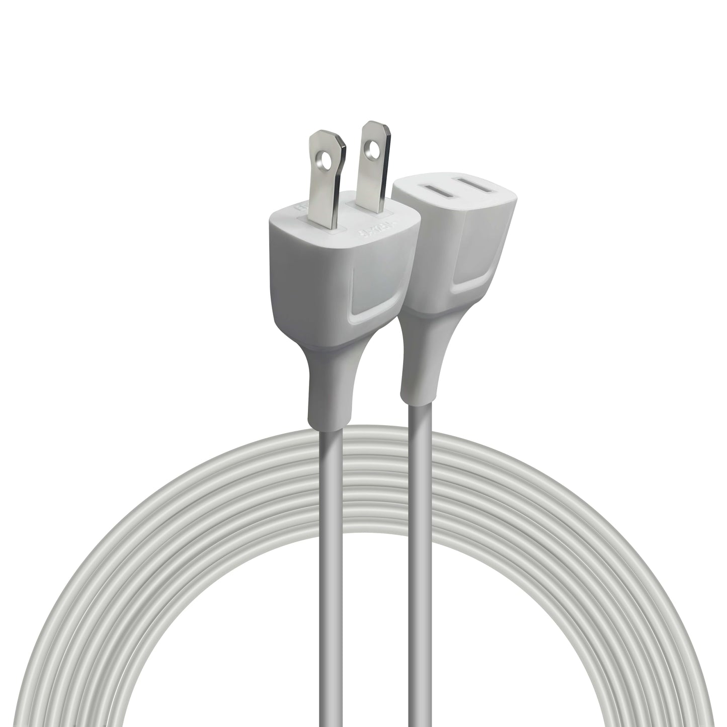 Polarity White Extension Cord 15FT 625W Extension Cords Thin Two Prong for Indoor Use Power Strip Outside Cables with Single Plug Ideal for Christmas Lights, Lamps, Cameras, Small Appliances (1 Pack)