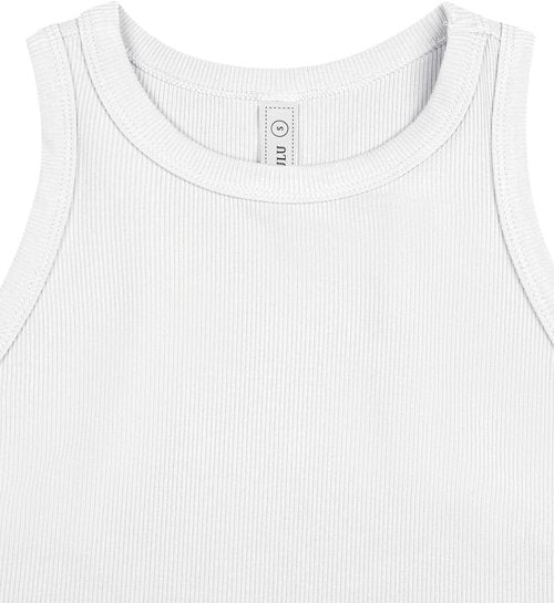 LASLULU Women's Crop Top - Sleeveless Halter Neck Athletic Shirt | Flowy Design for Comfort