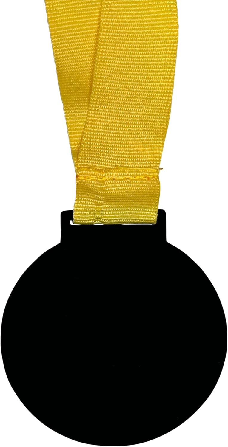 Regine Switzerland 10-Pack Champion Trophy Cups - 2.25 Inch Gold Medals with Neck Ribbons | Perfect for Awards & Events