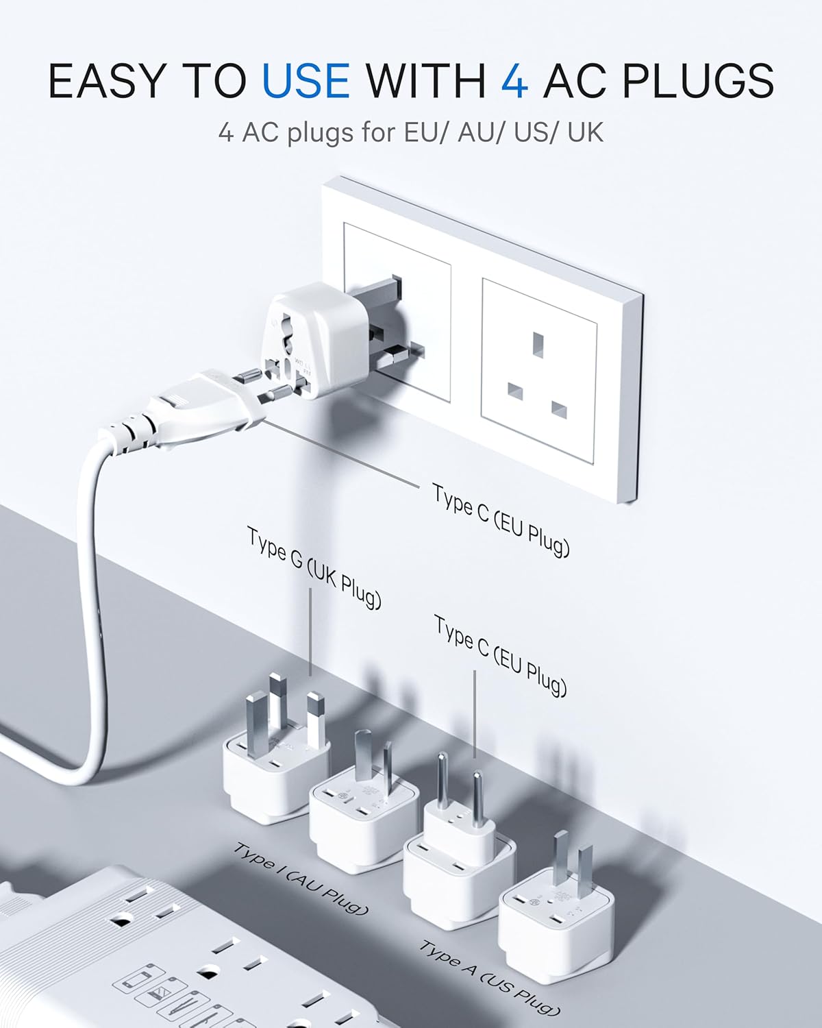 350W Voltage Converter 220V to 110V for European Travel - US to Europe Power Adapter
