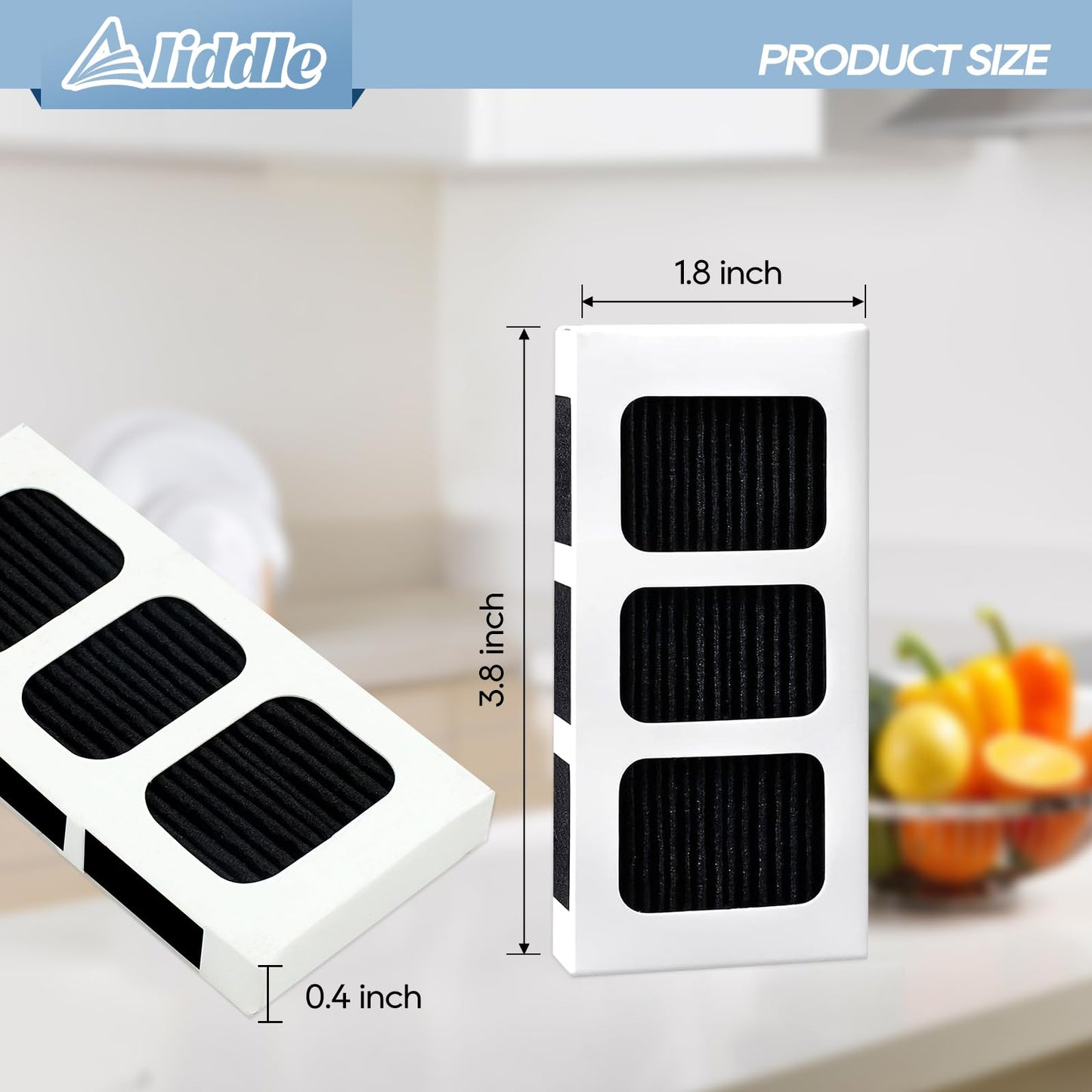Aliddle Paultra2 Refrigerator Air Filter Replacement, Compatible with Frigidaire Pureair Ultra 2,Pureair Ultra ii,Pure Air Ultra 2, and Electrolux 242047805, 5303918847, EAP12364179, 4 Pack