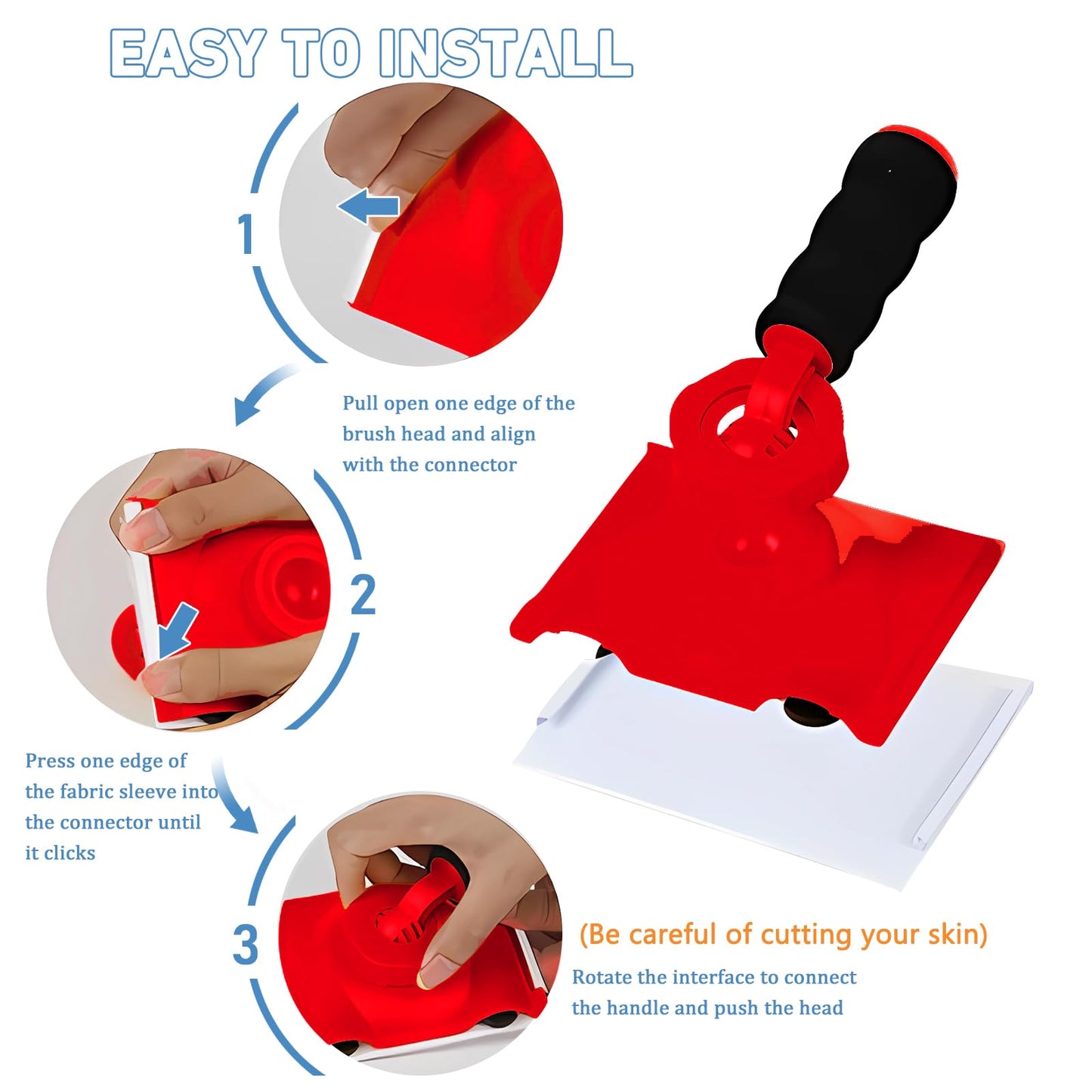 Paint Edge Trimmer, Walls Ceilings Corner Pad Painter,Paint Pads Applicator,Edge Painting Tool with Painter's Pad Refills,Paint Edger for Wall Painting
