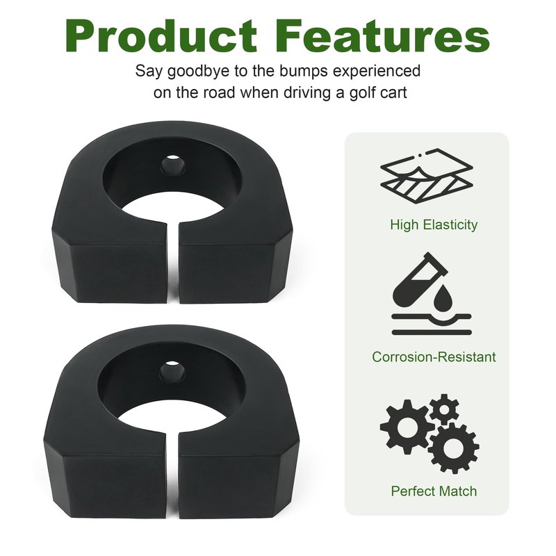 Camotokiit 2PCS Rear Spring ISO Mount Cap Rubber Bushing 72117-G01 for E-Z-GO TXT & Medalist Gas Golf Cart 1994-2008