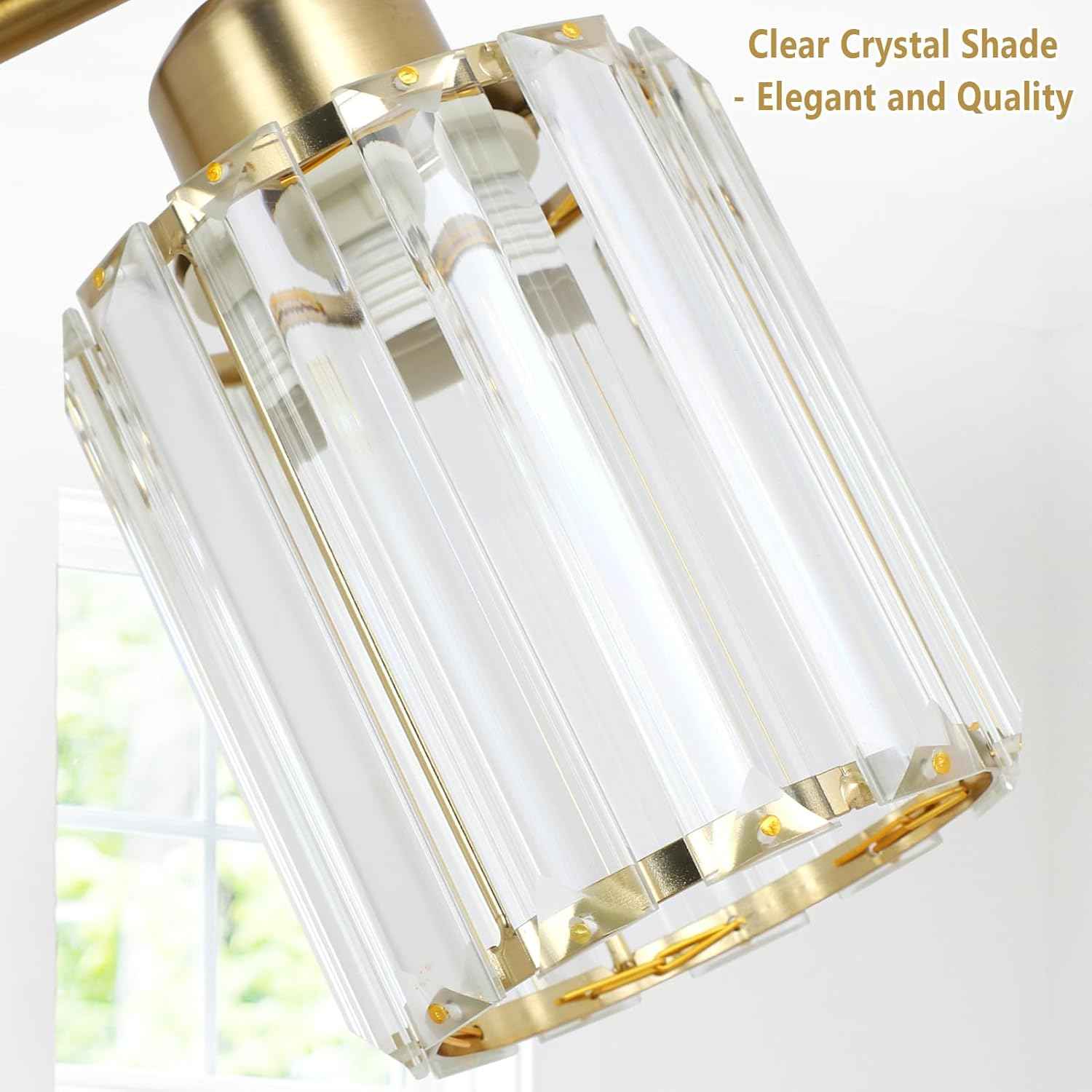 Modern Gold Crystal Table Lamps Set of 2 with LED Bulbs & USB Port - Elegant Bedside Lighting