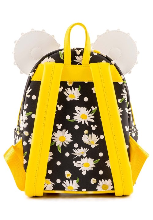 Loungefly Minnie Mouse Daisies Mini Backpack BlackWhiteYellow