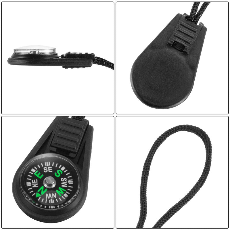200 Pack Mini Survival Compass Outdoor Camping Hiking Pocket Compass Mini Compass for Paracord Bracelet Necklace Key Chain Outdoor Activities Accessory