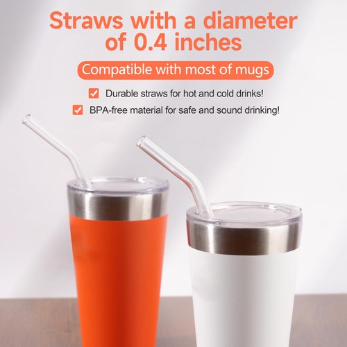 LUVCOSY 2PCs Cup Replacement Lids with 2 PCs Drinking Glass Straw Compatible with Stanley 16oz Adventure Stacking Beer Pint/Metal Drinking Tumbler, Stanley Beer Tumbler Accessories (Cup NOT Included)