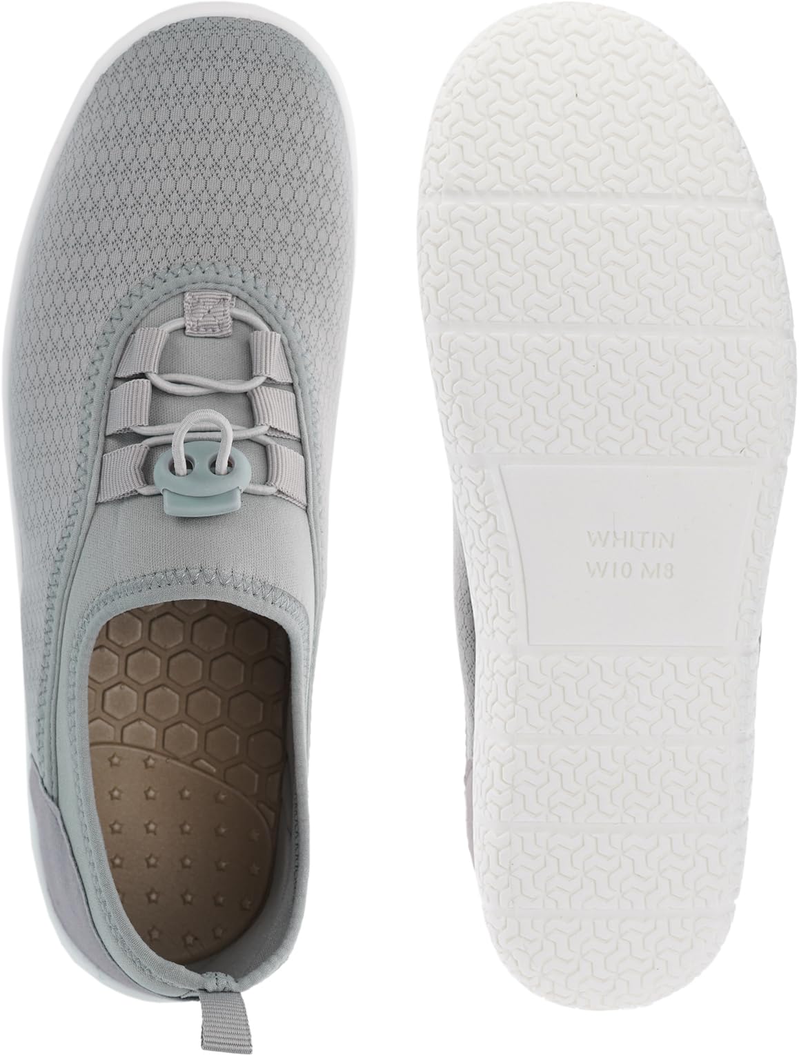 WHITIN Water Shoes for Women Barefoot Aqua Socks Size 8 Swim Pool Beach Boat Quick Dry River Zero Drop Surfing Minimalist Travel Summer Ladies Footwear Light Grey