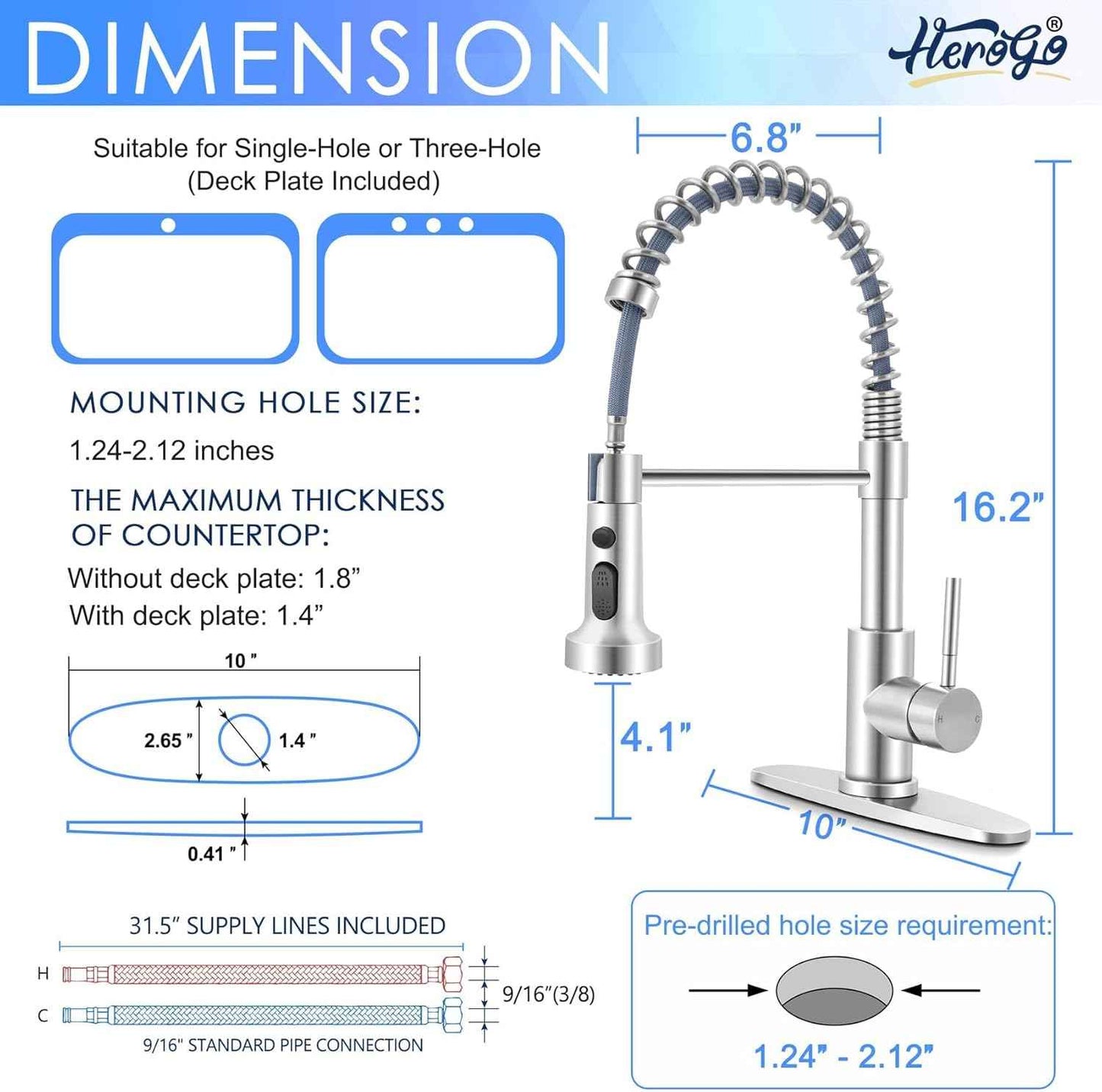 Touchless Kitchen Faucet with Soap Dispenser & Pull Down Sprayer - Commercial Grade Brushed Nickel