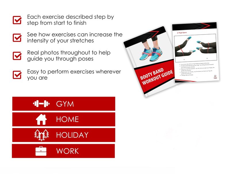 Sargoby Fitness Easy to use Booty Resistance Band with Workout Guide