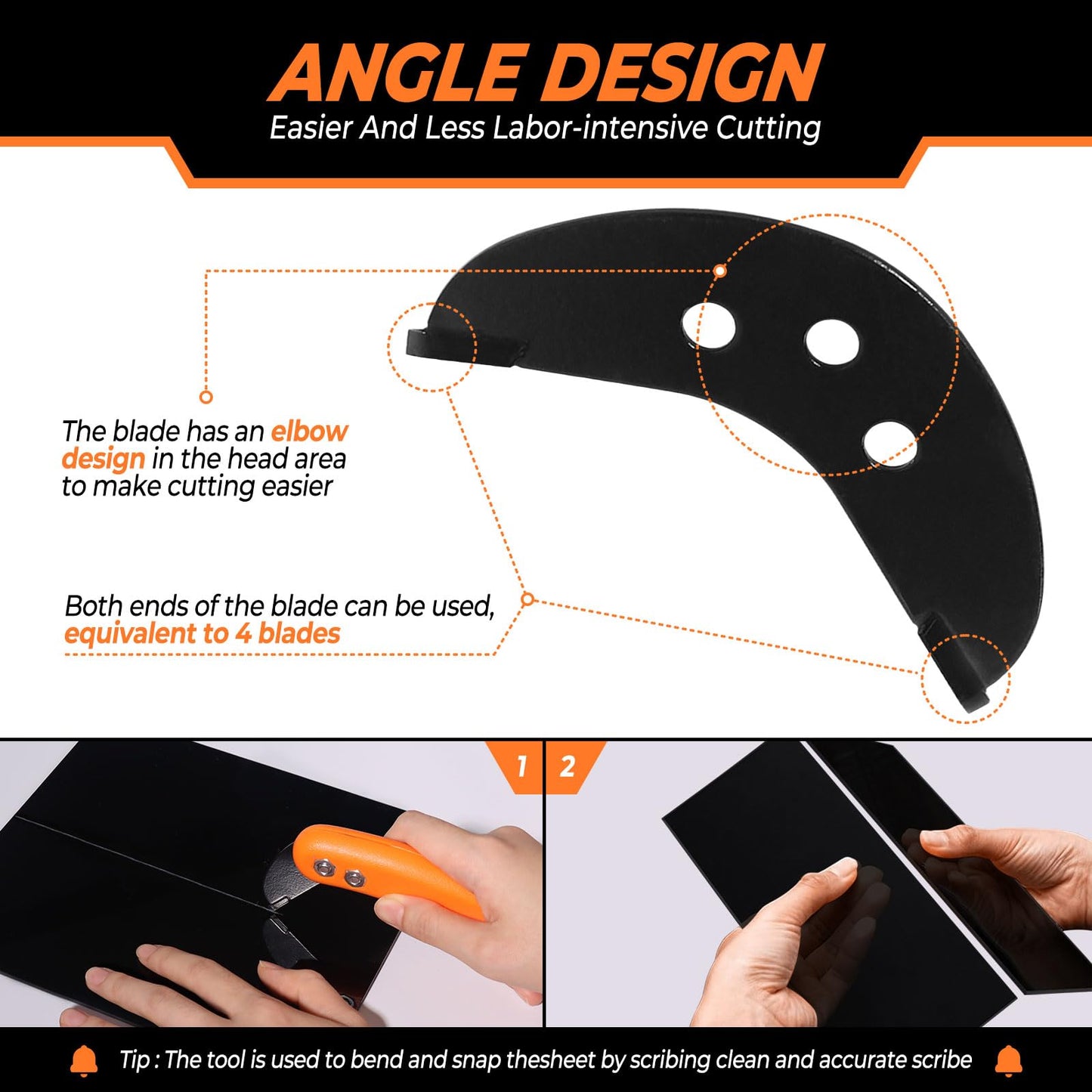 Swozzto Carbide Scoring Cutter Knife & 1PCS Replacement Blade,for Fiberboard Laminate Vinyl Flooring Cutting,& Linoleum,Plexiglass,Acrylic,Plastic,Styrene and Soft Tile Sheets Scoring Cutting
