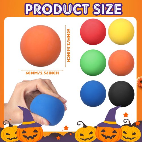 Vinsot 6 Pcs Rubber High Bounce Balls 2.36 Inch Rubber Bouncing Balls Colorful Large Bouncy Balls for Birthday Party Favors Gift Carnival Prize