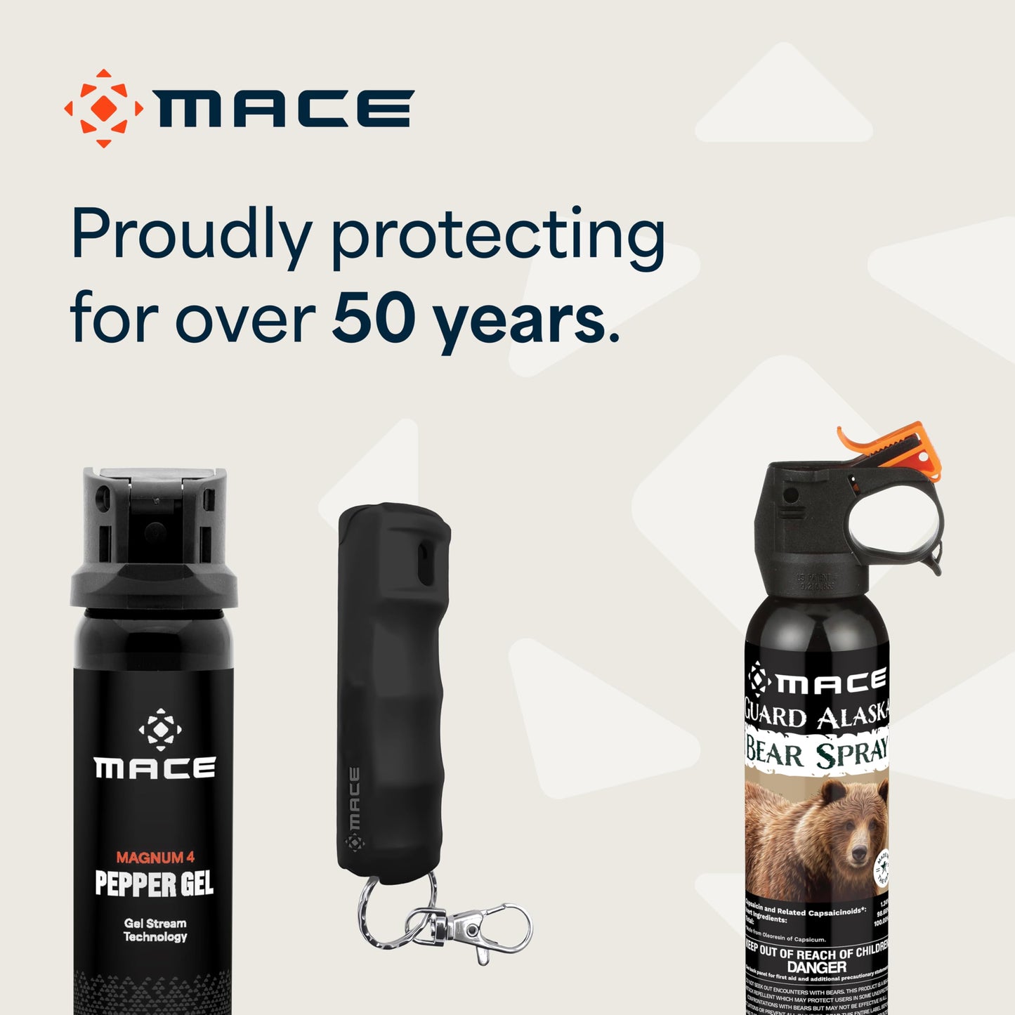 Mace Pepper Spray - 2-Pack Clip On Hard Case Model, 0.42 oz, 12 Feet Range, Max Police Strength, Long Lasting UV Dye, Flip Top Safety Cap, Self Defense Pepper Spray for Women & Men - Black/Pink