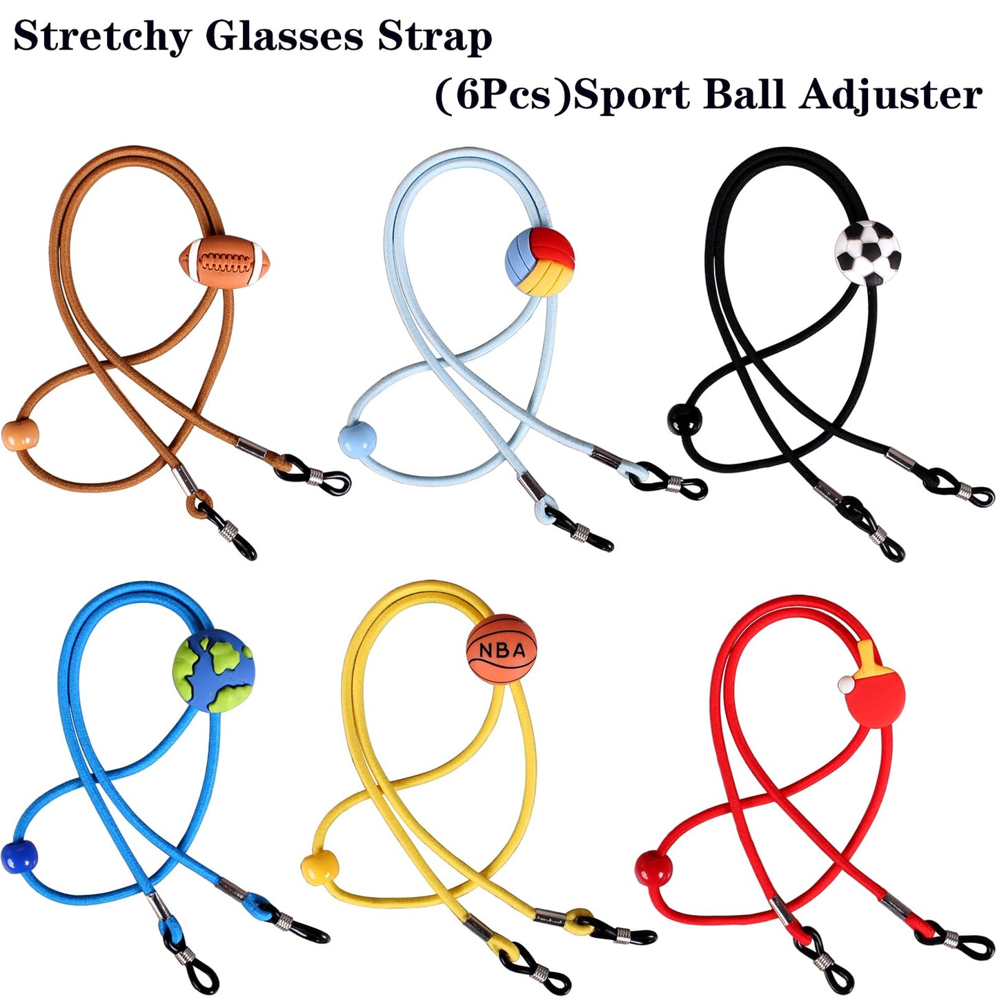 6Pcs Adjustable Eyeglass Straps for Eyewear Anti-slip Retainer Cord Stretchy Sunglass String for Boys Girls Adult Eye Glasses Chain,2Pcs Microfiber Cloth