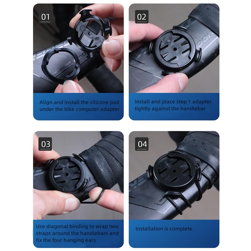 SUKOUSRAM Bike Mount Adapter Compatible with Garmi n GPS Computers,Sport Action Cameras,Bike Lights,Quick Release Strap Mount for Road Mountain Bike MTB Bicycle