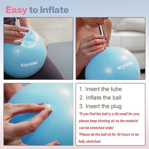 Kisnbld 9-Inch Mini Pilates Ball - Anti-Burst, Slip-Resistant Yoga Ball for Stability & Core Strength