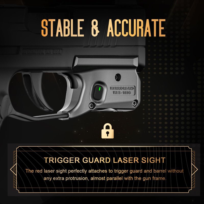 WARRIORLAND WLS-103G Green Beam Sight Designed to fit P365/ P365X/ P365XL, Green Sight with Power Indicator, Windage and Elevation Adjustment, P365 Green Beam WLS-103G