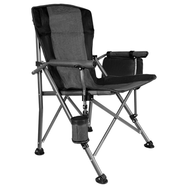Anmiro Folding Camping Chair with Cup Holder and Storage Bag, Heavy Duty Support 400 LBS, Oversized Collapsible Portable Camping Chair for Outdoor Camp, Picnic, Travel, Fishing Grey