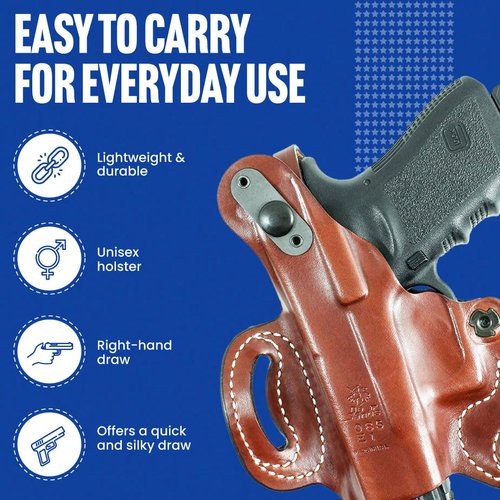 DeSantis Thumb Break Mini Slide Holster - Leather OWB Holster, Fits the SIG Sauer P365, P365 XL RomeoZero, P365 XL, P365 SAS - Right Hand Draw, Black