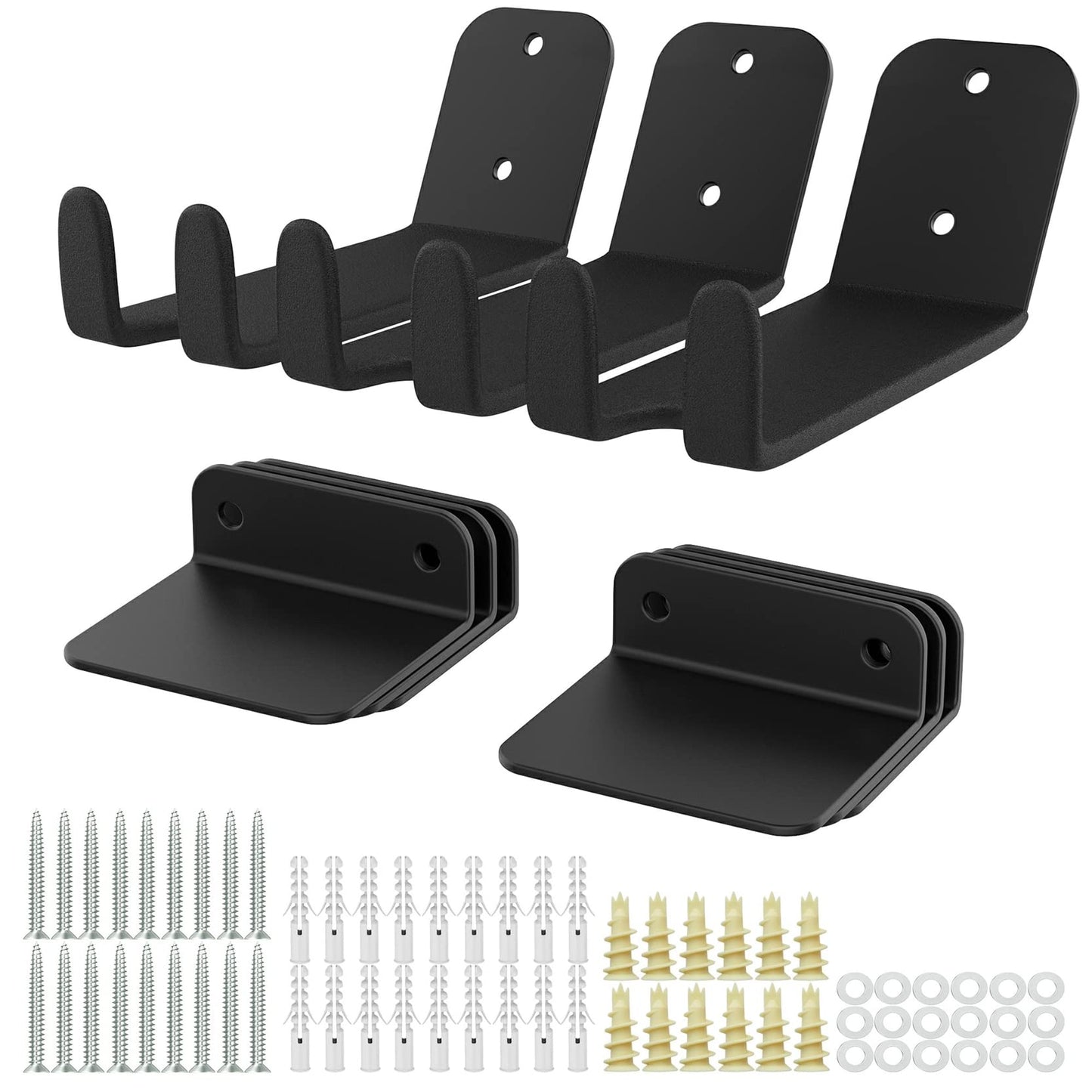 WALMANN 3 Pack Bike Pedal Hanger Wall Mount, Heavy Duty Horizontal Bike Rack for Garage Wall, Bike Display Stand for Home Holds Up to 70 LBS