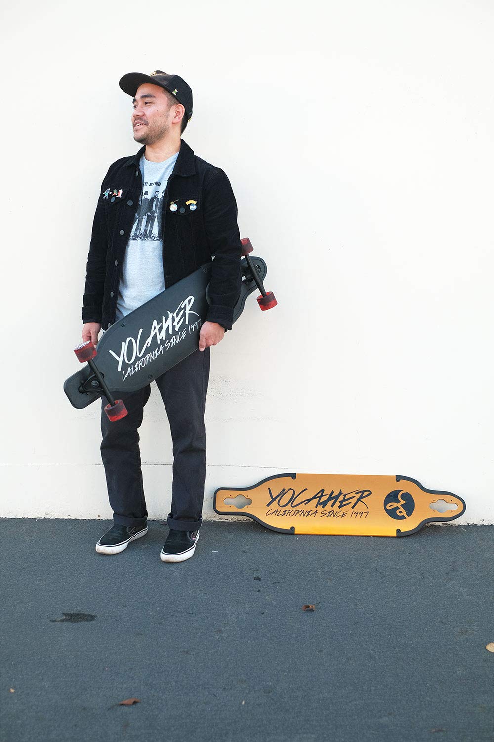 Yocaher Aluminum Longboard Series Complete Drop Through 36.25" x 9" Longboards Skateboards w/Black Widow Premium Grip Tape Aluminum Alloy Truck ABEC-9 Bearing 62mm Long Board Skateboard Wheels - Gold