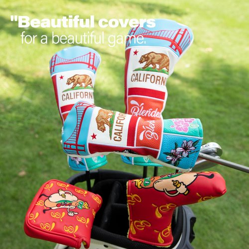 Golf Club Cover Multi-Element Exquisite Embroidery Driver Covers Fariway Wood Headcover Hybrid Head Covers Leather Golf Headcovers for Most Brand (for Fariway Wood)