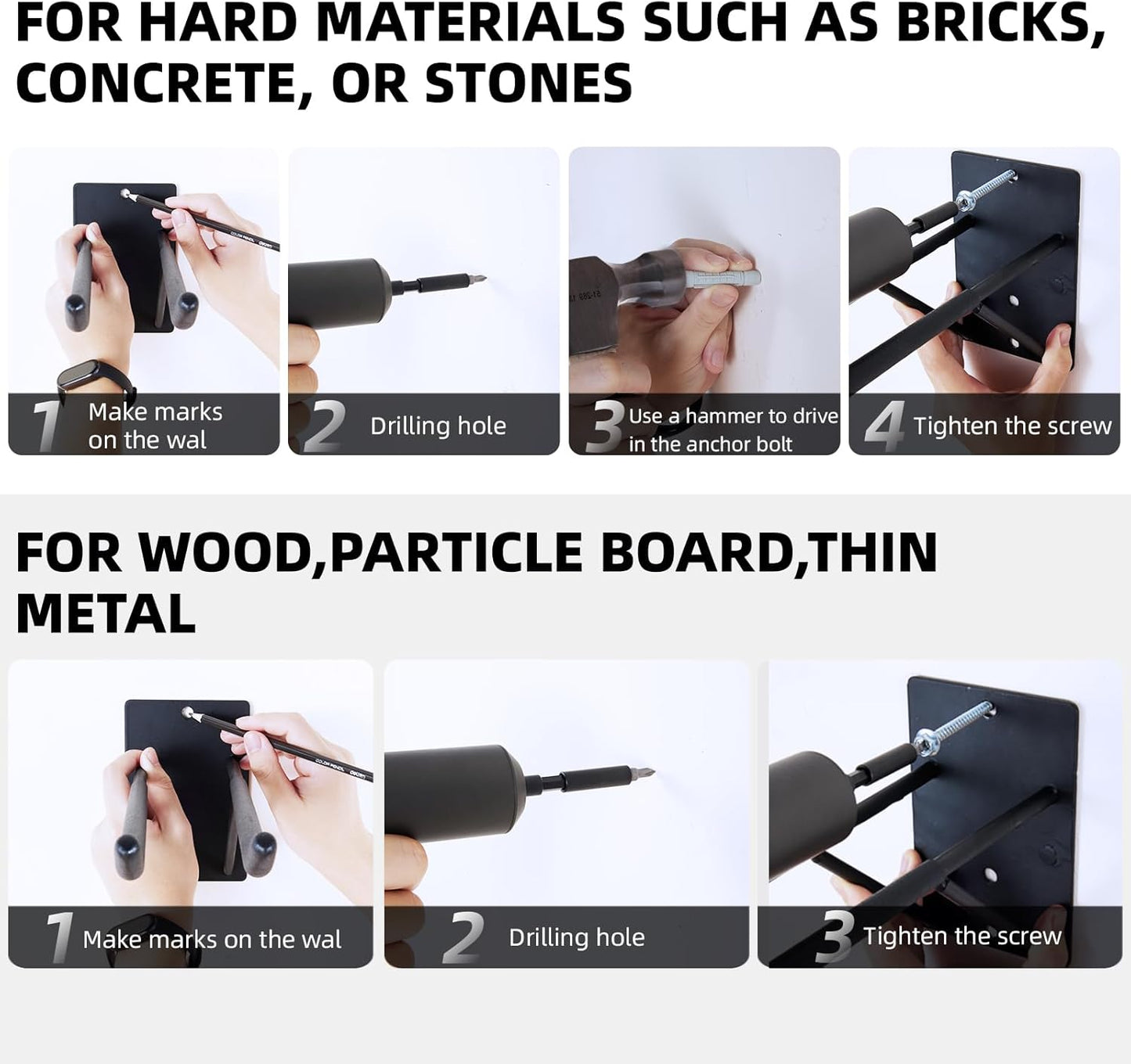 Heavy Duty Garage Hooks 4-Pack - 14" Steel Wall Mount Hangers for Tools, Tires & Ladders