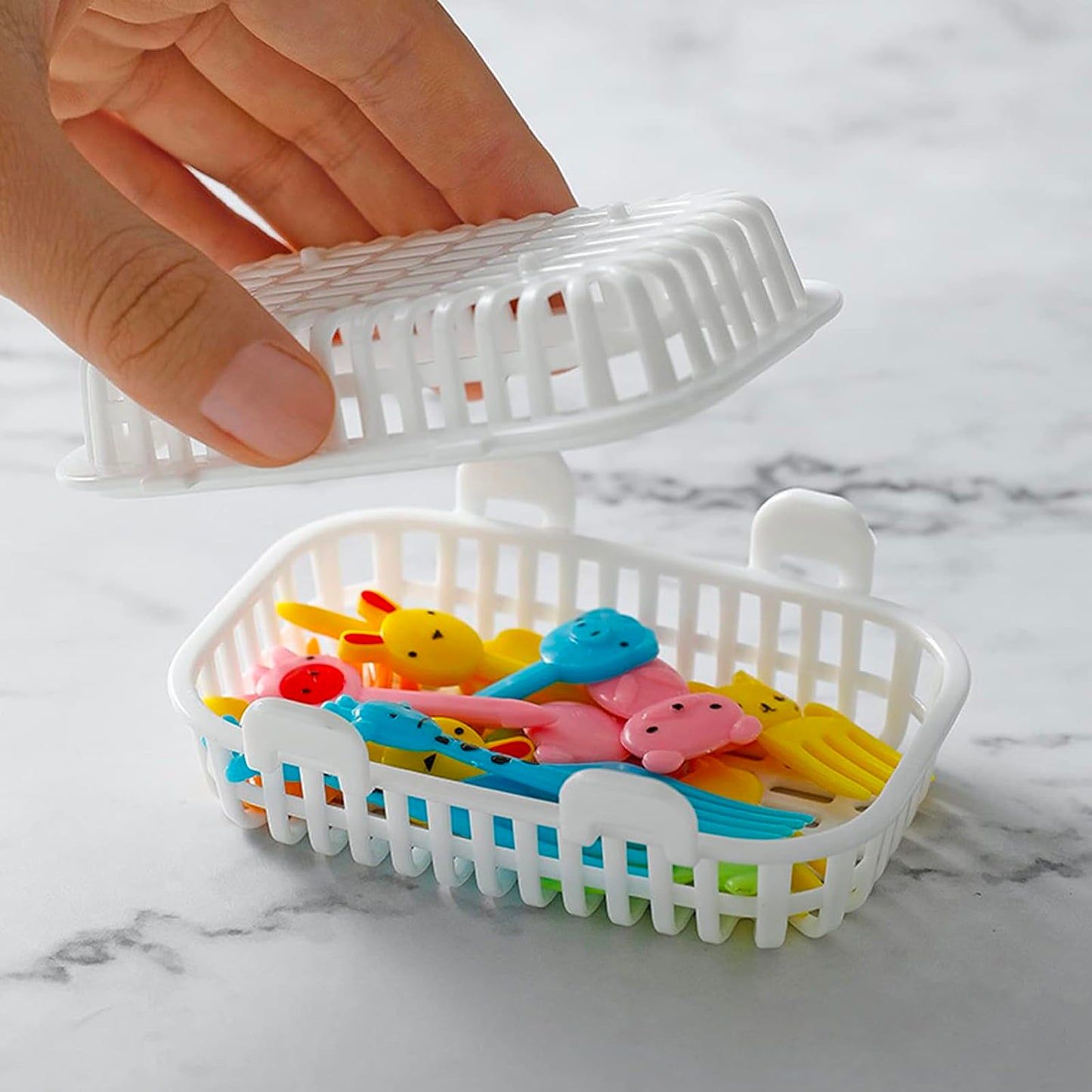 HOZETOKE Dishwasher Basket, 2-Pack Dishwasher Basket for Baby Bottle Parts, Basket for Small Tools Cleaning, White