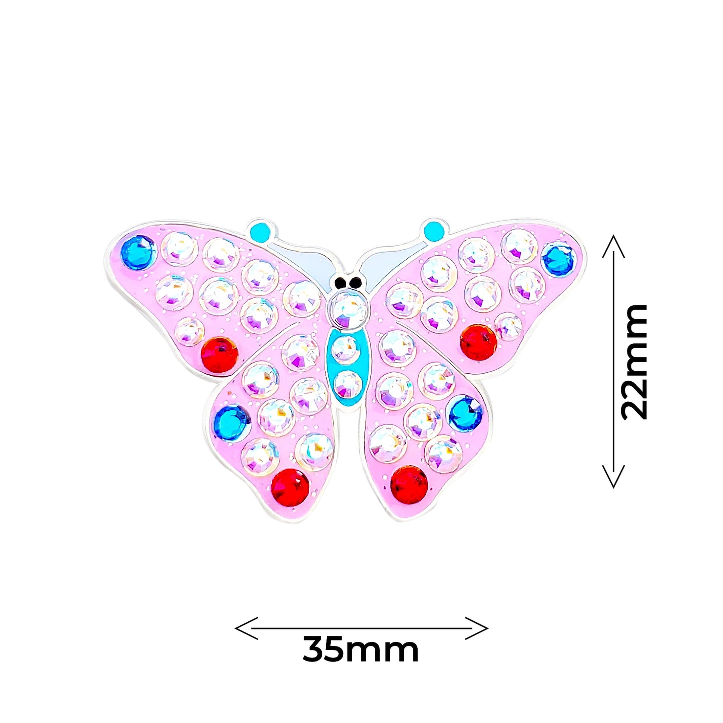 Navika Butterfly Crystal Ball Marker with Hat Clip (Pink)