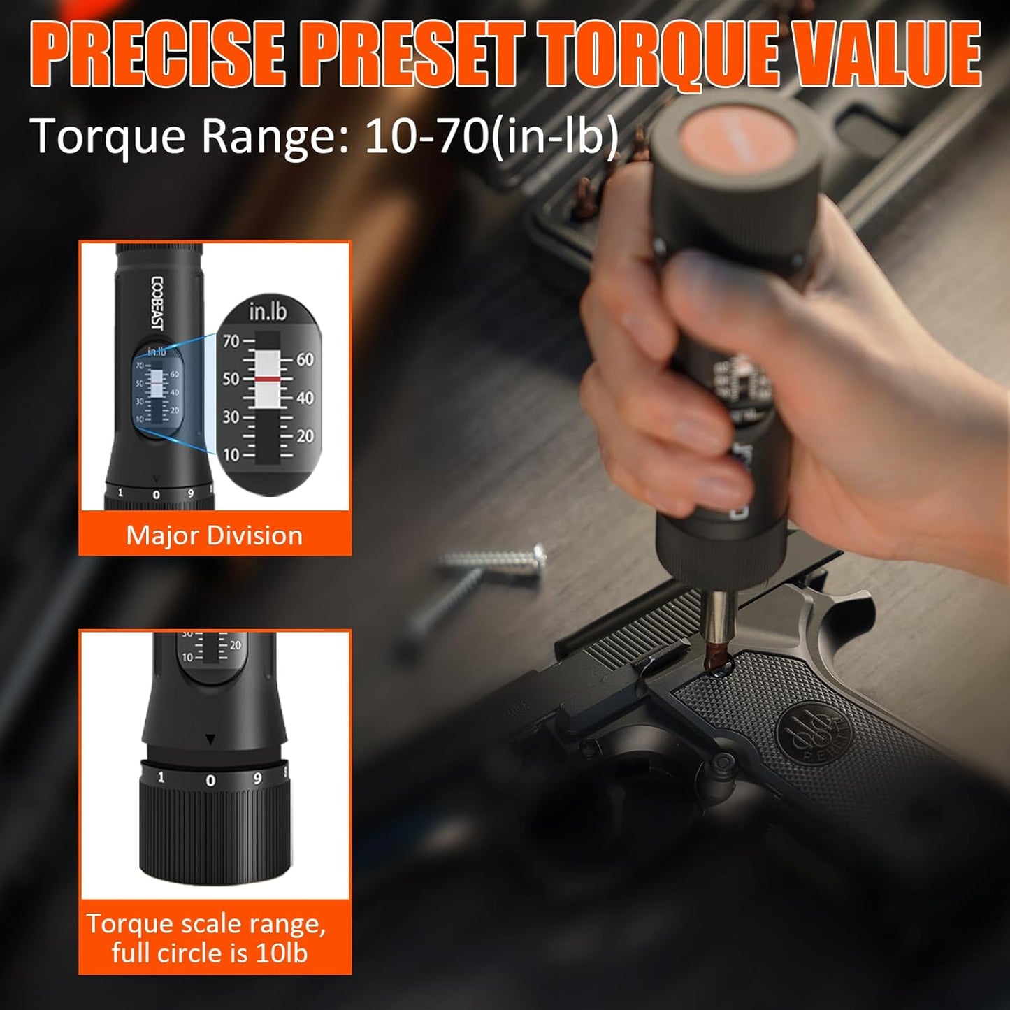 49-Piece Torque Screwdriver Set with 10-70 Inch Pound Torque Wrench & S2 Bits for Bike Repair