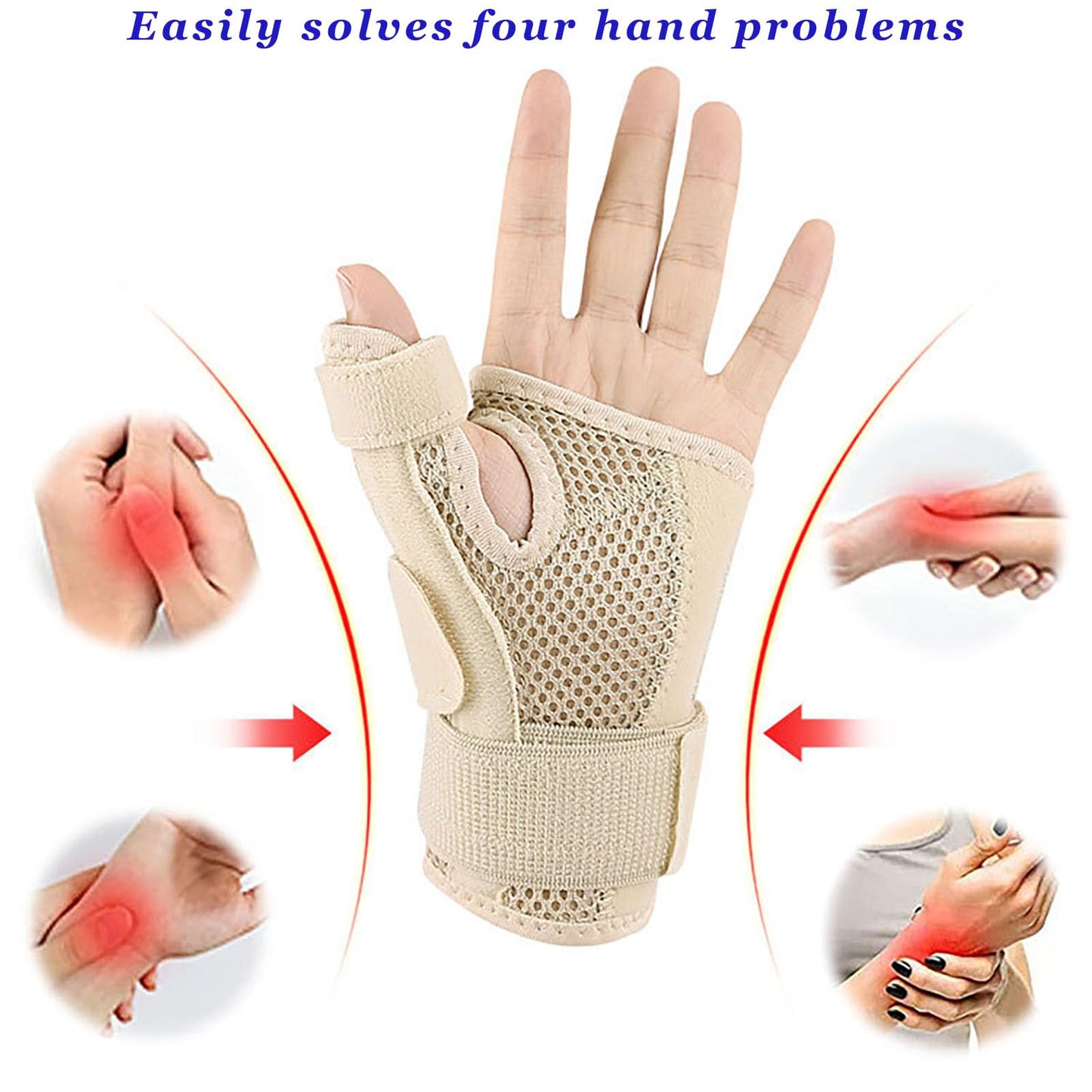 GELAIMAR Thumb Splint with Wrist Brace - Thumb Support Brace for Wrist Hand Thumb Stabilizer Fits Both Right Left Hand for Men and Women