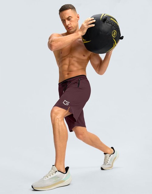 G Gradual Men's Athletic Gym Shorts - Quick Dry Lightweight Basketball Shorts with Zipper Pockets | 9"/11" Sizes