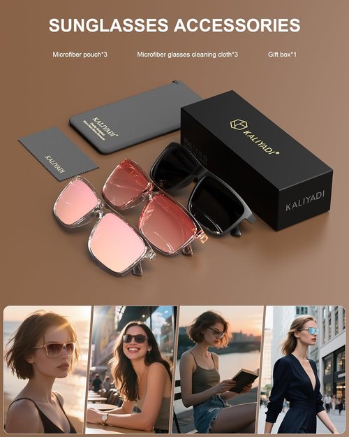 KALIYADI Polarized Sunglasses - UV400 Protection for Men & Women | Ideal for Driving, Fishing, Golf (3 Pack)