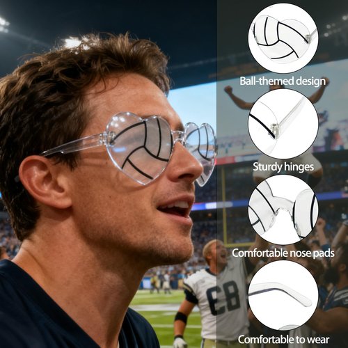 Layway 12 Pcs Sport Glasses Set,Football, Volleyball, Soccer, Basketball, Softball Sunglasses for Party Favors, Team Event Gifts (Volleyball)