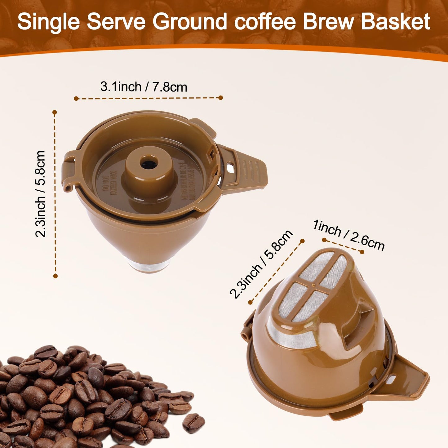 2-Pack Single Serve Brew Basket for Hamilton Beach Coffee Filter Replacement Models 49957 49974 49976 49979 49957 49954 49947 49940 49950 49966 49968 Reusable Hamilton Beach Single Serve