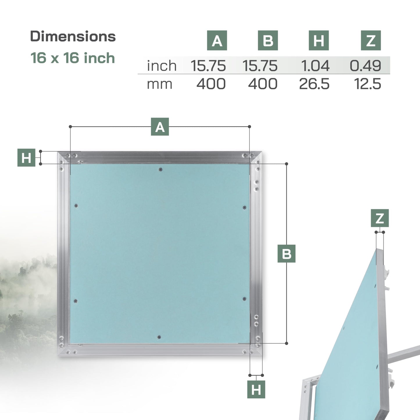 Vent Systems 16" x 16" Inch Access Panel - Drywall, Wall, Electrical, Plumbing Cover Plate - Ceiling, Wall Mount Drywall Access Panel - Metal Crawl Space Door for Home, Garage, Basement, Attic