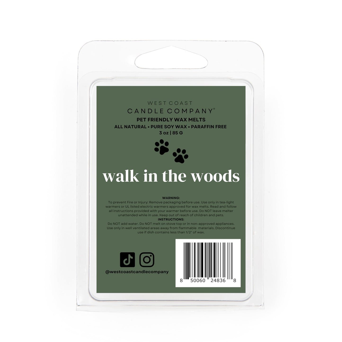Walk in The Woods | Pet Safe Wax Melts | All Natural Soy | Non-Toxic | Dog Friendly | Vet Approved | Long Lasting Home Fragrance | Pet Odor Eliminator | Clean Burning Wax Cubes | Safe Air Freshener
