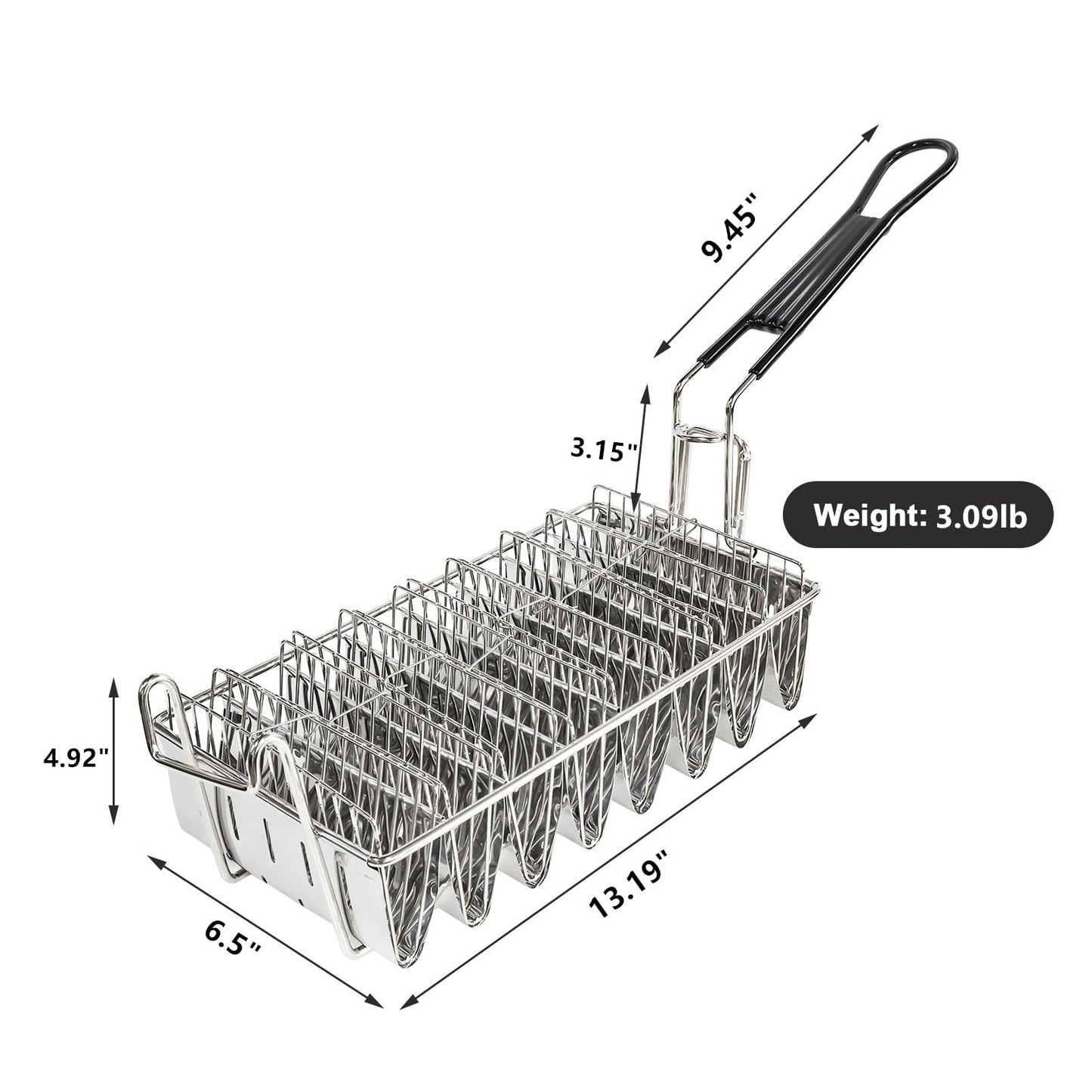 8 Shells Taco Fry Basket Stainless Steel Taco Shell Maker Basket with Handles for Burritos and Tortillas kitchen Taco Shell Mold for Frying