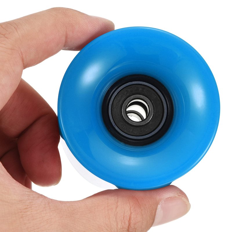 PATIKIL 60mm Longboard Wheels with Bearings ABEC-9, 4 Pack Street Wheels for Skateboards Cruiser Wheel Replacement 80A, Black Blue