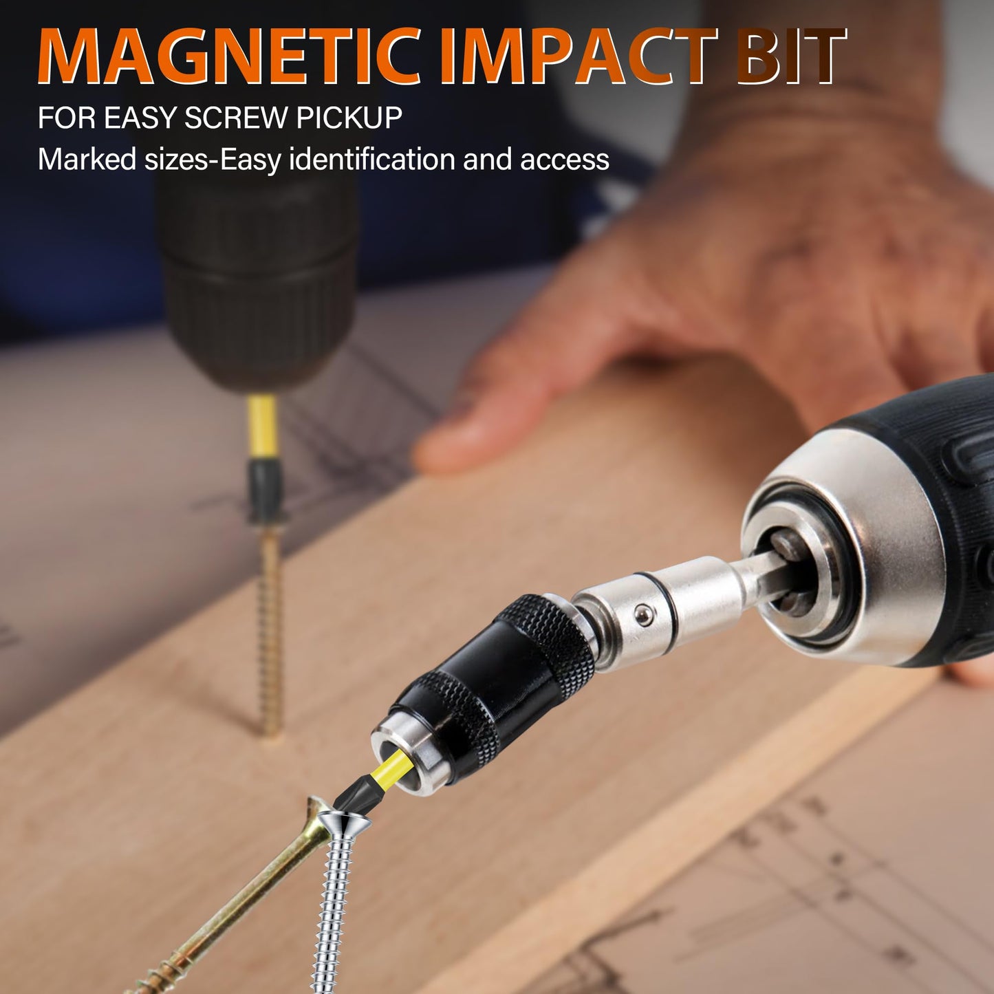 Screwdriver Bit Set, 22pcs Magnetic Impact Bit, 1/4" Hex Head Wrench, Precision CNC Machining, S2 Alloy Steel, High Torque Strength Precision Tools, Torx Bit Socket Sets with Storage Box