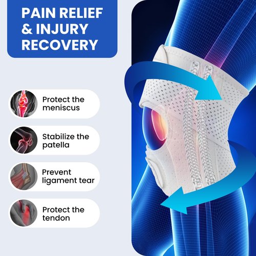 Galvaran Knee Brace for Women & Men with Side Stabilizers Upgraded for Meniscus Tear, ACL, MCL Arthritis Knee Pain Relief, Adjustable Breathable Injury Recovery Knee Support