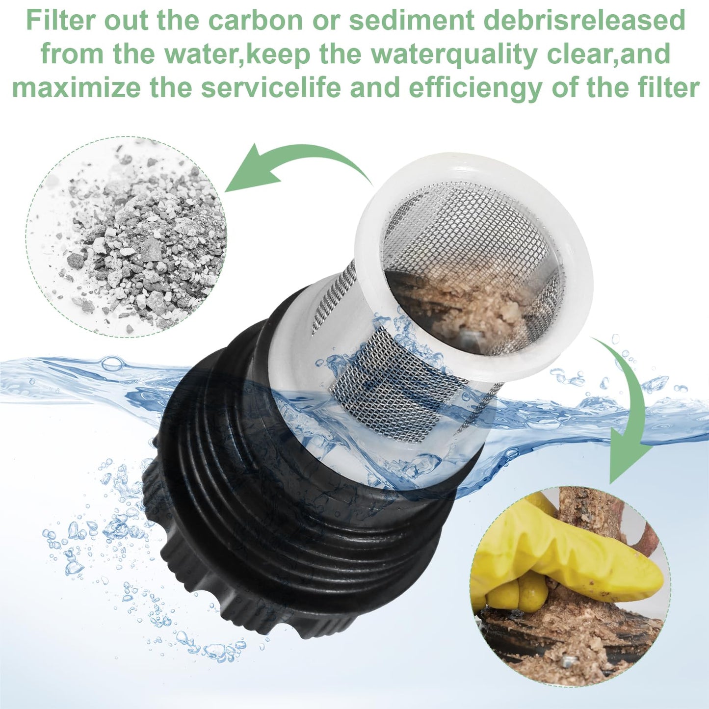 H98-510-S for tankless Water Heater Filter for tankless Water Heater (2 Tankless Water Heater Inlet Screen Assembly+1 Filter Removal Tool)