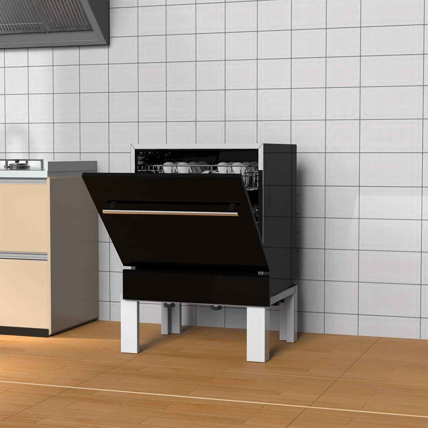 Heavy Duty Stainless Steel Mini Fridge & Washer Dryer Stand with 4 Strong Feet - Universal Appliance Base (Large)