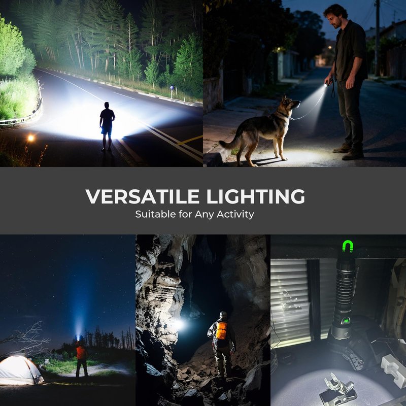 Wurkkos TS28 Rechargeable LED Flashlight, 3200 Lumens Super Bright Flashlight with Multiple Modes, IPX8 Waterproof Flash Lights for Camping, Hiking, Outdoor and Emergency Use